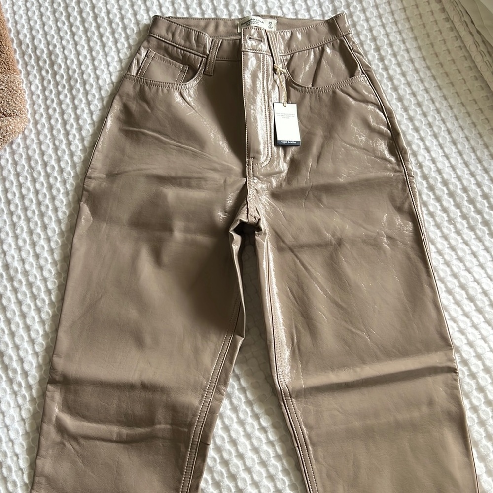 NWT abercrombie curve love leather pants